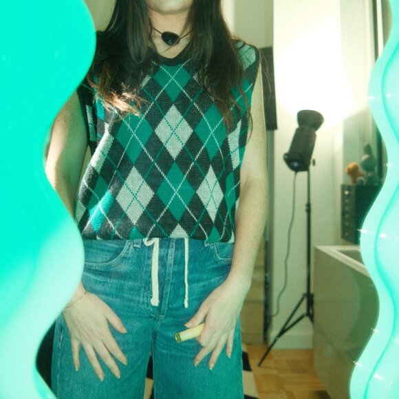 1990S ARGYLE SWEATER VEST - Picture 2 of 5